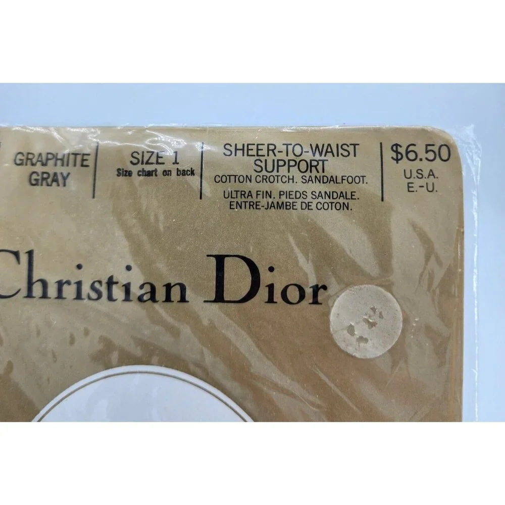 Christian Dior The Sculpted Leg Support Pantyhose Style 4494 Graphite‎ Gray Sz 1